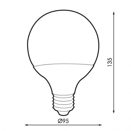 Lampara LED E27 tipo bola G95 15w Blanco frio / calido / neutro